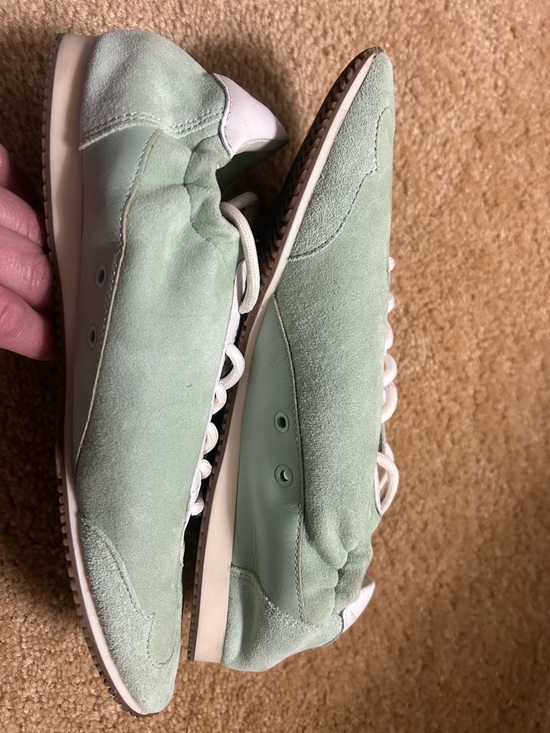 Tory Burch leather & suede mint green and white sneakers, sz 9.5 - Picture 6 of 7